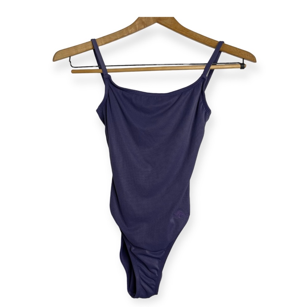 VTG Tommy Bahama Blue Square Neck One Piece Bathing Suit High Cut Leg Size 10